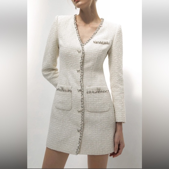 My dearest Queenie Tweed Mini Dress size XS NWT - Picture 10 of 16